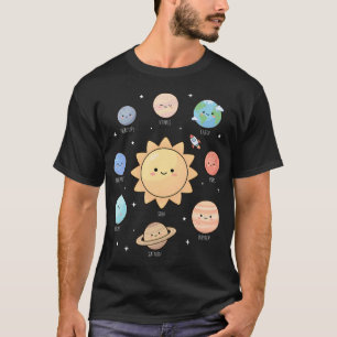 Camiseta Planetas do Sistema Solar Ciência Espacial Astrono