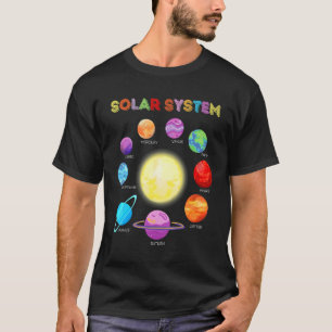 Camiseta Planetas do Sistema Solar Ciência Espaço Meninos M