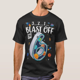 Camiseta Planetas do Sistema Solar com 6 Anos de 6, Anivers
