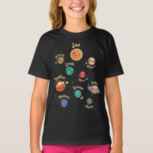 Camiseta Planetas do Sistema Solar Crianças Conhecem o Espa