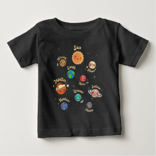 Camiseta Planetas do Sistema Solar Crianças Conhecem o Espa