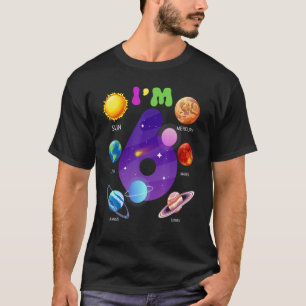 Camiseta Planetas do Sistema Solar Cute 6 Anos 6 Aniversári