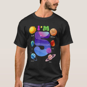 Camiseta Planetas do Sistema Solar Cute com 5 anos de idade