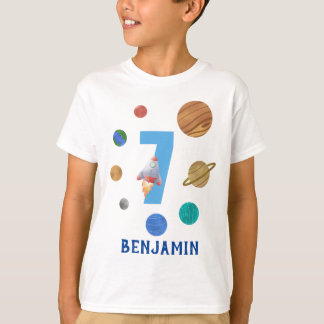 Camiseta Planetas do sistema solar de 7 de aniversário