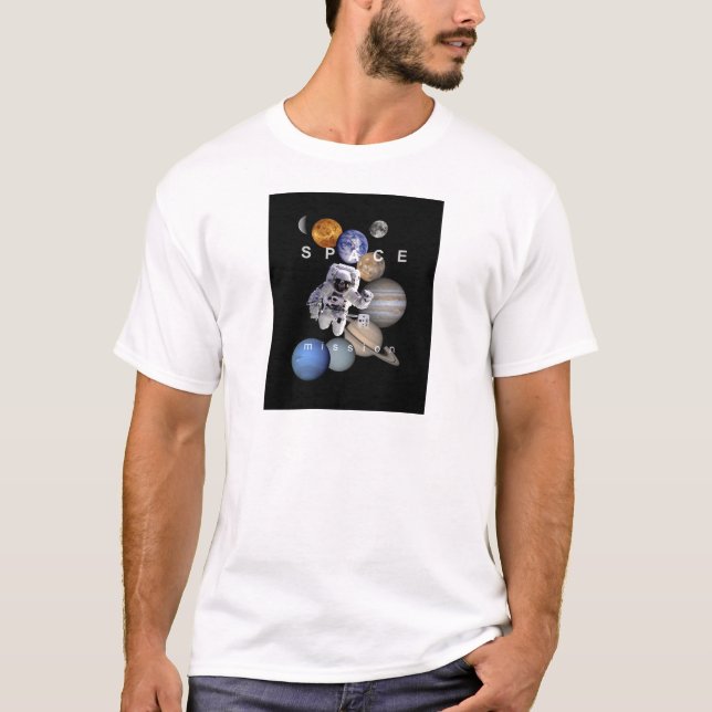 Camiseta planetas do sistema solar de missão espacial astro (Frente)