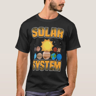 Camiseta Planetas Do Sistema Solar E Ciência Espacial