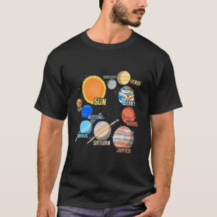 Camiseta Planetas Do Sistema Solar E Ciência Espacial 1