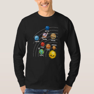 Camiseta Planetas do Sistema Solar Planeta Espacial de Ciên