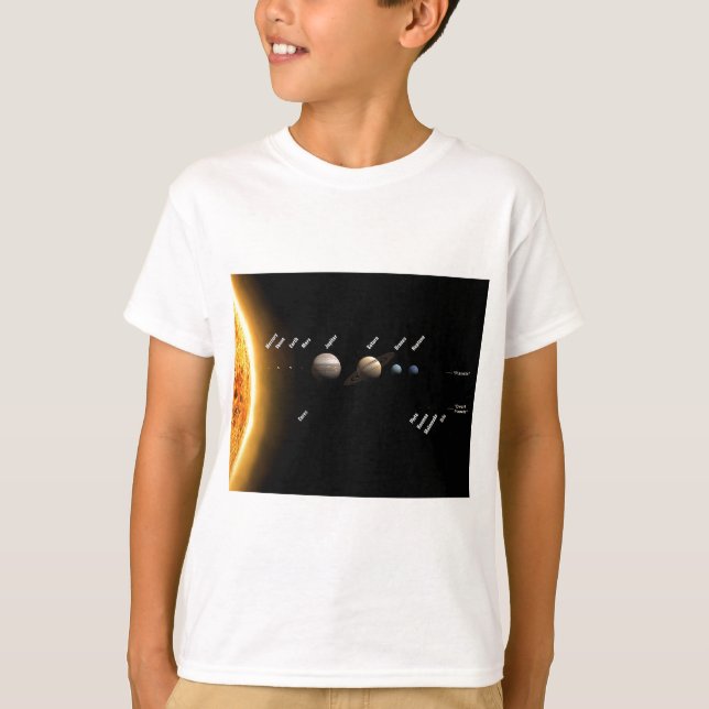 Camiseta Planetas e planetas anões Espaço NASA (Frente)
