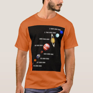 Camiseta Planetas em ordem a partir do Sol