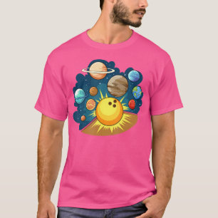 Camiseta Planetas Engraçados Boliche De Skittles Para Bowle