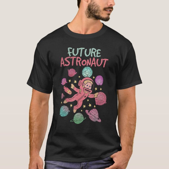 Camiseta Planetas Espaciais Astronautas Júnior Futuros Como (Frente)