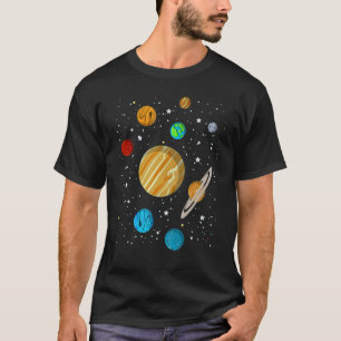 Camiseta Planetas espaciais de sistemas solares para garoto