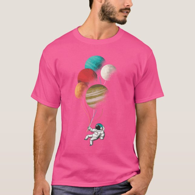 Camiseta Planetas Espaciais do Balão Astronauta (Frente)