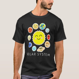 Camiseta Planetas Espaciais do Sistema Solar para Meninas e