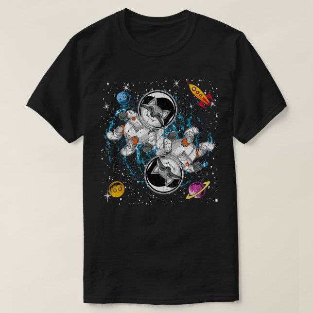 Camiseta Planetas Foguetes Astronauta, Campo de Panda (Frente do Design)