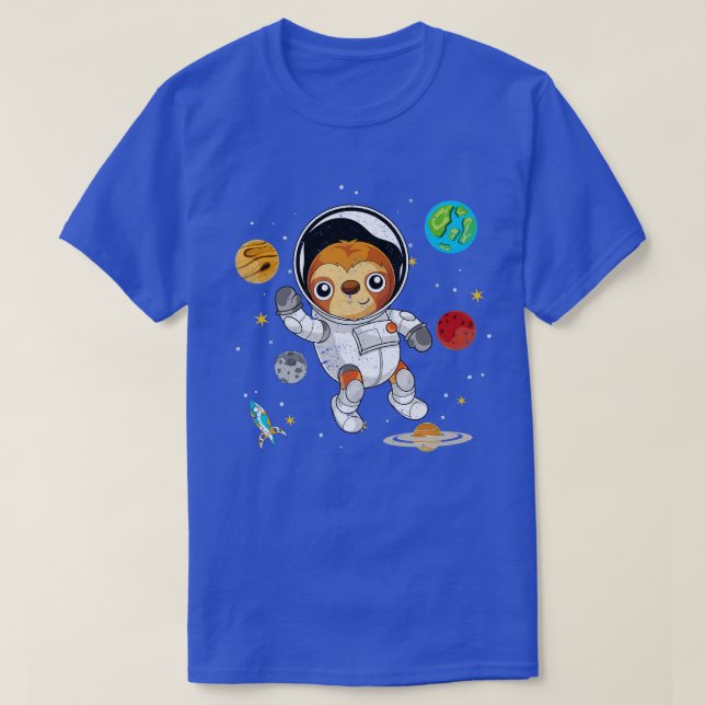 Camiseta Planetas Preguiçosos Astronautas do Espaço Animal  (Frente do Design)