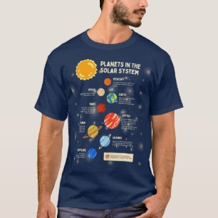 Camiseta Planetas Sistema Solar Menina de Ciências Espaciai
