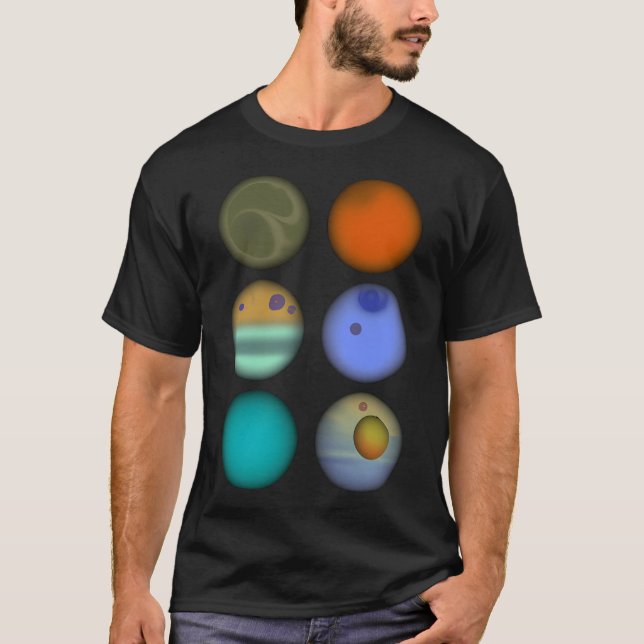 Camiseta Planetas Solares Coloridos (Frente)