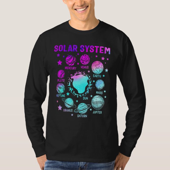 Camiseta Planetas Solares Sistemas Planetas Anões Externos  (Frente)