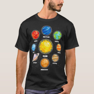 Camiseta Planetas Sun Espaço Astronauta do Cientista Espaci