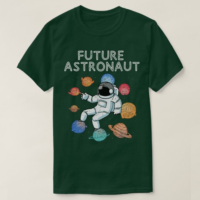 Camiseta Planetas Universo Astronauta Júnior Futuro A (Frente do Design)