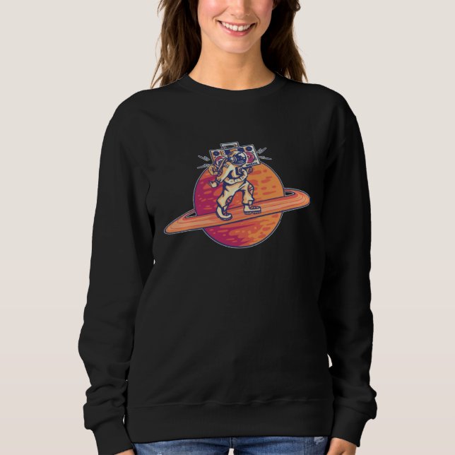 Camiseta Planets space saturn retro music player astronaut (Frente)