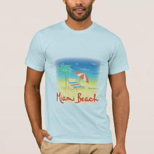 Camiseta Planície de Miami Beach, Flórida, Gráfico Legal