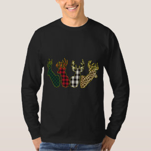 Camiseta Planície de Natal Verde do Leopardo Vermelho e Neg
