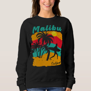 Camiseta Planície de praia da Califórnia em Malibu com surf