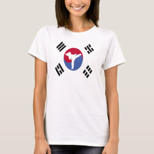 Camiseta Planície do retrocesso da menina de TKD