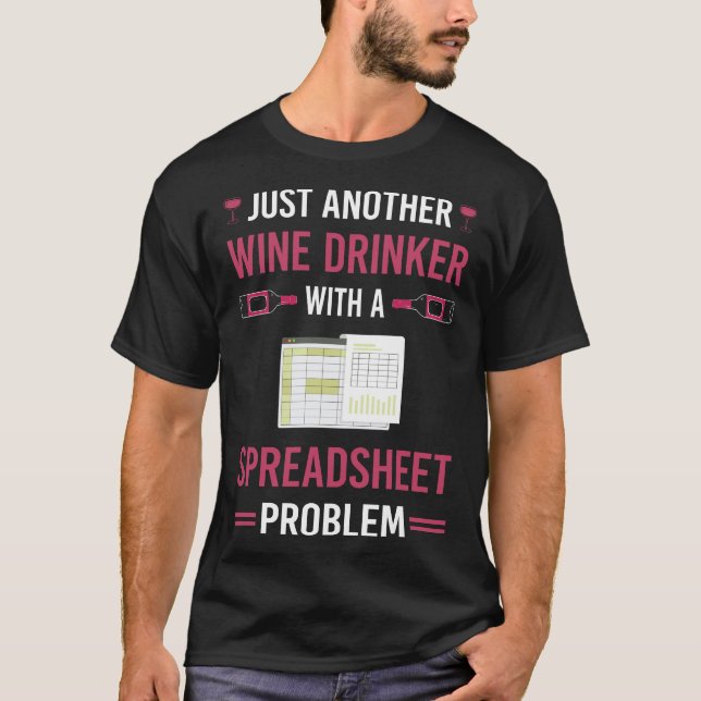 Camiseta Planilha de Bebedor de Vinho Planilhas (Frente)