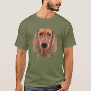Camiseta Planilha de Ilustração de Dachshund