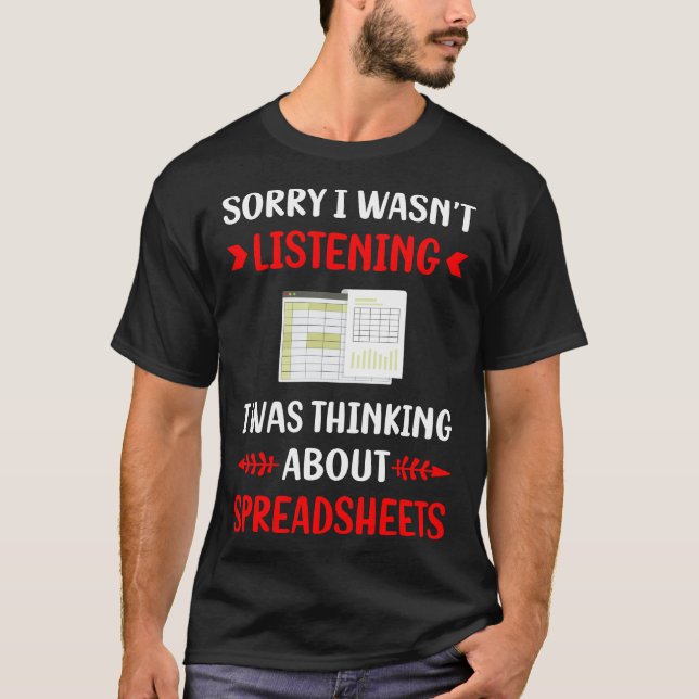 Camiseta Planilha Não Ouvindo Planilhas (Frente)