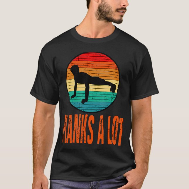 Camiseta Planks Muito Treinamento Em Construção De Artes (Frente)
