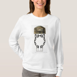 Camiseta Plano à terra e fachada do panteão, Roma, de