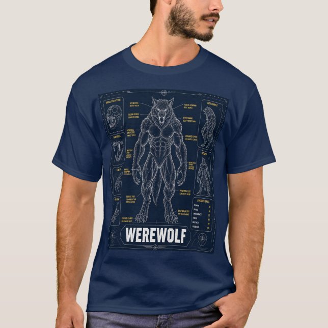 Camiseta Plano Anatômico de Lobisomem (Frente)