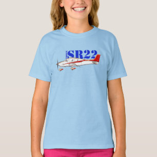 Camiseta Plano Cirrus SR22 Estilizado com Tipografia Negrit