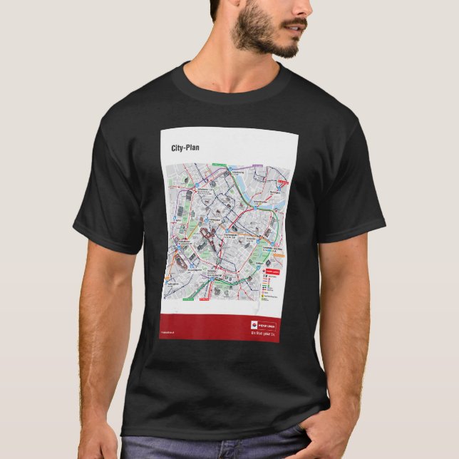 Camiseta Plano da cidade de Viena (Frente)
