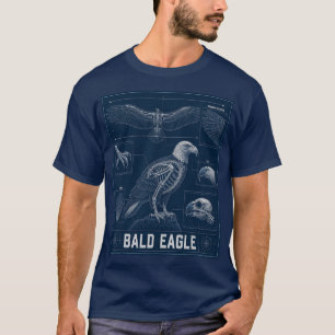Camiseta Plano de Anatomia da Águia Americana