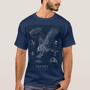 Camiseta Plano de Anatomia de Águia-Pescadora