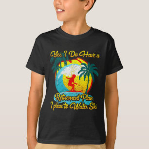 Camiseta Plano de aposentadoria de esquiador aquático de es