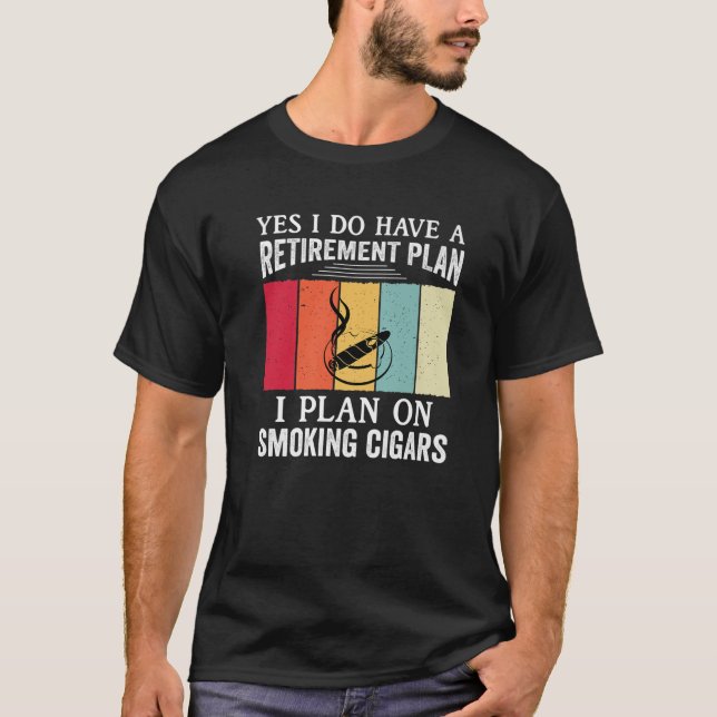 Camiseta Plano de aposentadoria Engraçado Cigarro Homens Ci (Frente)