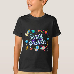 Camiseta Plano de Astronauta da Primeira Série Planetas Esp