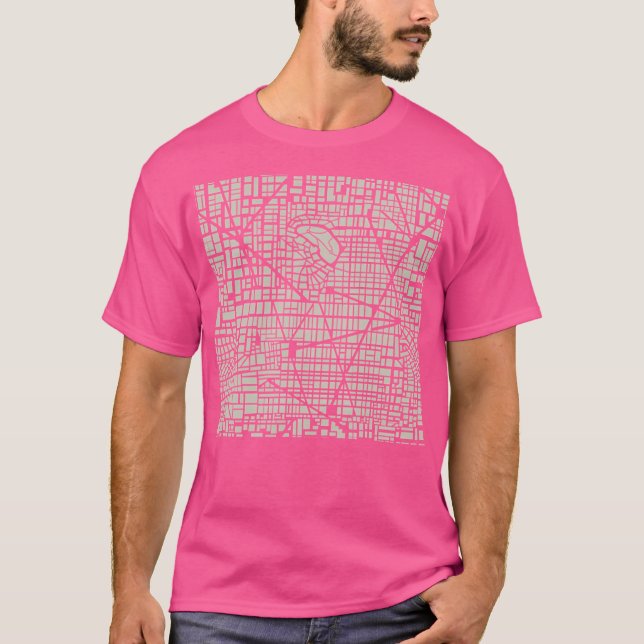 Camiseta Plano de Cidade do Mapa Ininterrupto (Frente)