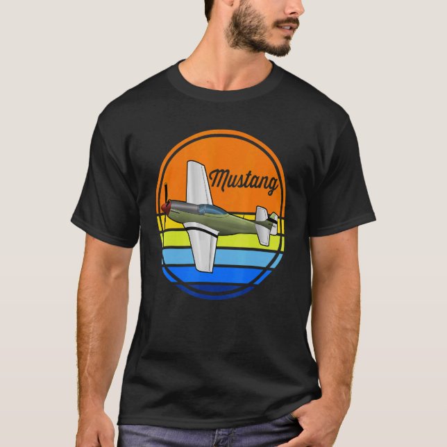 Camiseta Plano de Combatente Ww2 Mustang (Frente)
