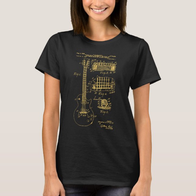 Camiseta Plano de estrutura do violão (Frente)