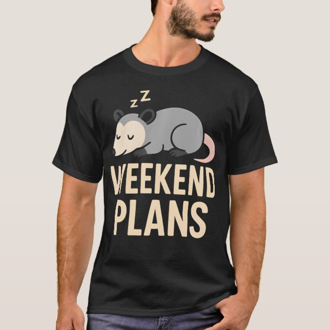 Camiseta Plano de Fim de Semana Dormindo (Frente)