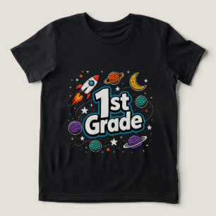 Camiseta Plano de Foguete Espacial do 1º Ano