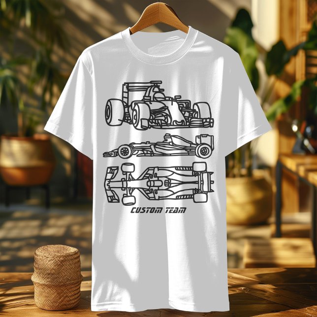 Camiseta Plano de Fórmula de Corrida Equipe Personalizada M (Criador carregado)
